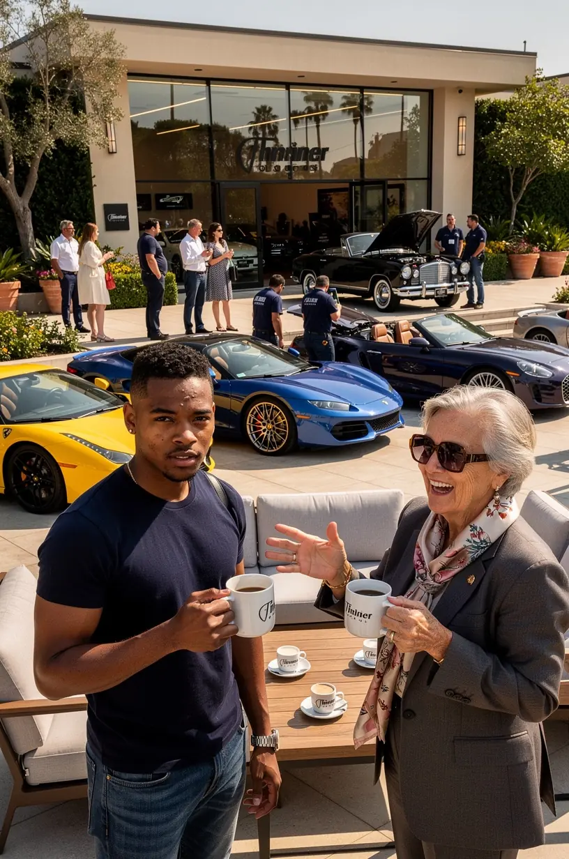 Professional mechanic using diagnostic tools on a luxury sedan at a Los Angeles boutique focused on premium vehicle care